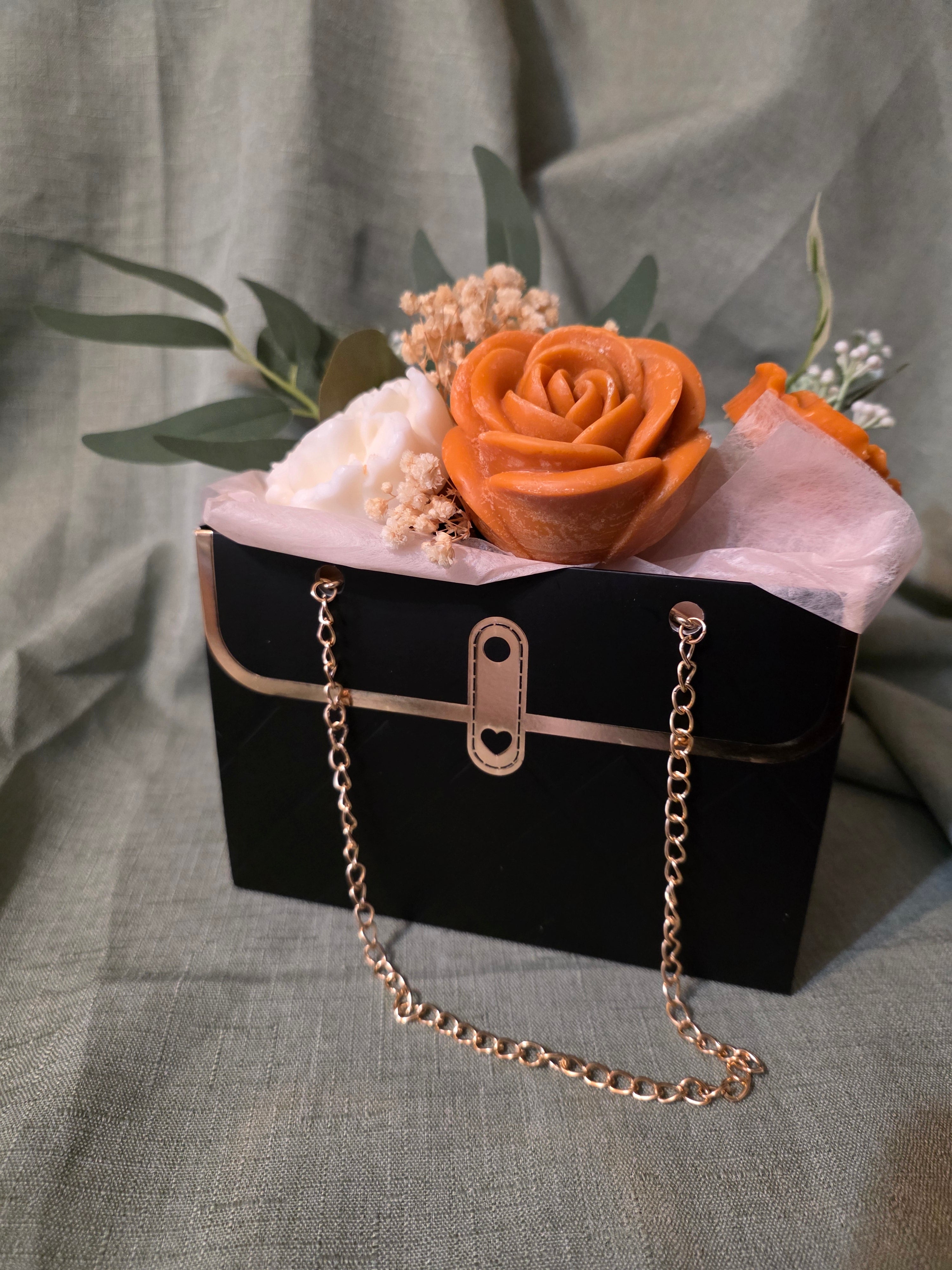 Rusted Orange and White Rose Melts